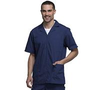 Cherokee Workwear Scrubs Men's Zip Front Jacket - Blue - Large