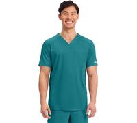 CHEROKEE Workwear WW Revolution Men's Men's V-Neck Top, WW603, L, Teal Blue