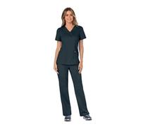 Cherokee WW610 Revolution Mock Wrap Top Pewter L CHWW610/PEWT/L