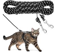 CHERPET Reflective Cat Leash - 30ft Escape Proof Walking Lead, Durable Extender Leash Training Playing Outdoor for Cat, Kitten, Rabbit, Small Animals