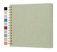 Cherrich Small Scrapbook 8x8 Inch, Linen Photo Album Mini Scrap Book, Kraft White Pages Memory Book for Wedding, Baby, Family, Graduation, Travel, Dog, Vacation