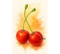 Cherries - A5 A4 A3 Still Life Poster Wall Art Featuring Artistic Arrangement of Objects for Interior Decoration (A5 (210x148mm), High-resolution paper)