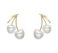 Cherries Blossom Pearls Ear Jewelry Cherries Pearls Drop Earrings Lightweight Copper Jewelry For Daily Wear Formal Event Designers Earrings