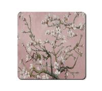 Cherries Blossom Washer Dryer Top Protector Mat, Elegant Vintage Floral Washing Machine Dust Covers, Springtime Rubber Anti-slip Waterproof Washer And Dryer Mats for Laundry Room 24x24 Inch