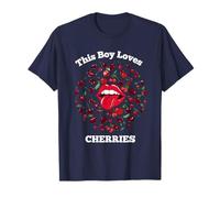 CHERRIES CHERRY THIS BOY LOVES CHERRIES RETRO T-Shirt