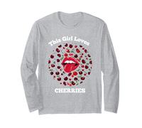 CHERRIES CHERRY THIS GIRL LOVES CHERRIES RETRO Long Sleeve T-Shirt