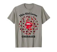 CHERRIES CHERRY THIS GIRL LOVES CHERRIES RETRO T-Shirt