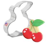 Cherries Cookie Cutter, 3.6" Made in USA by Ann Clark