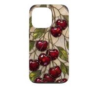 Cherries Cottagecore Stained Glass Botanical Fruit Lover Case for iPhone 13 Pro