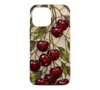Cherries Cottagecore Stained Glass Botanical Fruit Lover Case for iPhone 13 Pro Max