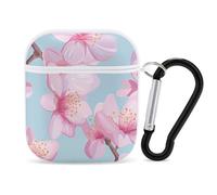 Cherries Flower Blossoming Stylish Printed Bluetooth Headset Protective Cover Compatible with AirPods 1/2 with Buckle