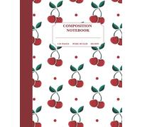 Cherries on White Notebook | Wide Ruled Paper | Large (8x10 Inches) | 120 Pages: Perfect for jotting down your notes, thoughts, or for journaling.
