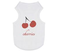 'Cherries Summer Fruit Illustration with writing' Pet Dog/Cat T-Shirt (PT00109265)