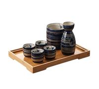 Cherrii Ceramic Japanese Sake Set,7-Piece Traditional Wine Glasses, Tea Cups, Vintage Kettle Saki