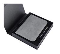 Cherrii Conference Folder, Padfolio A5 Business Portfolio Multifunctional Zippered Binder Waterproof Leather Meeting with Writing Pad and Calculator(Graey)