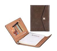 Cherrii Conference Folder,Padfolio A5 Business Portfolio PU Leather Waterproof Executive Document Organizer for Men and Women School Office Conferences(Green)