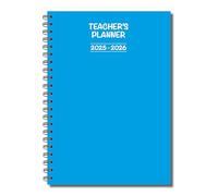 Cherry 2025-2026 Teacher's Planner | A5 Spiral Bound | Weekly Lesson Plans, Attendance, Grades & More | 120 Pages | Durable & Practicle Design | Blue Cover