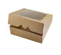 CHERRY 9"x9"x3"Brown Bakery Boxes with PVC Window for Pie and Cookies Boxes Small Natural Kraft Paper Box 9x9x3inch (12)