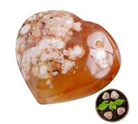 Cherry Agate Quartzs - Carved Healing Crystal, Collectible Ornaments | Spiritual Gem Display Stone for Meditation Space, Tabletop Decoration, Positive Energy Craft Gift Women Men