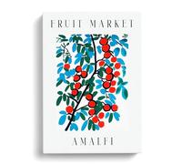 Cherry Amalfi Fruit Market Exhibition Canvas Print for Living Room Bedroom Home Office Décor, Wall Art Picture Ready to Hang, 30x20 Inch (76x50 cm)