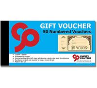 Cherry Art Deco Gift Voucher Book Tear Out with stub 50pages 200gsm 99mm x 210mm with Free Poster