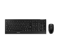 CHERRY B.UNLIMITED 3.0, Wireless Desktop Set, French Layout, AZERTY Keyboard, Rechargeable Batteries, Abrasion-Resistant Key Labelling, Blue Angel, Black