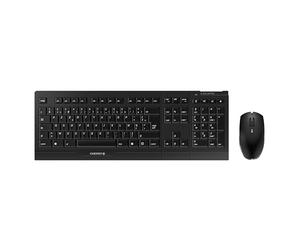 CHERRY B.UNLIMITED 3.0, Wireless Keyboard and Mouse Set, French Layout (AZERTY), 2.4 GHz Connection, Durable Abrasion-Resistant Keys, Rechargeable, Black