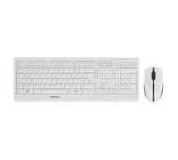 CHERRY B.UNLIMITED 3.0, Wireless Keyboard and Mouse Set, German Layout (QWERTZ), 2.4 GHz Connection, Durable Abrasion-Resistant Keys, Rechargeable, White-Grey