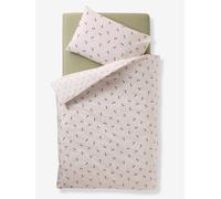 CHERRY baby duvet cover and pillowcase set printed beige