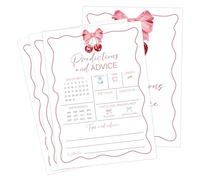 Cherry Baby Shower Games, Cherry Predictions And Advice Game for 30 Guests with Game Cards, Gender Reveal, Baby Shower Supplies & Decorations (DV32)