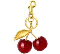 Cherry Bag Charm Purse Charms Keychain, Elegant Purse Bag Charm Cherry Keychain Cute Bag Charms for Handbags Gift and More,Classy Gift For Mother's Day