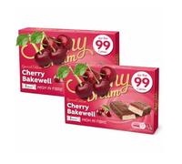 Cherry Bakewell Flavour Snack Bars Bundle - Pack of 2 Boxes (10 Bars Total) - High Fibre Skinny Snack Bars with Less Than 99 kcal per Bar - Sweet Snack Multipack - Includes Thank You Card