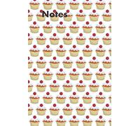 Cherry Bakewell Tart Notebook 120 Lined Pages 6x9 Inches Tracking Food Journal Planning