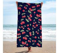 Cherry Beach Towel 70x150 cm Beach Towels Oversized Microfiber Cute Fruit Beach Towel for Adults Kids Quick Dry Sand Free Lightweight Soft Pool Towels for Travel, Swim, Camping