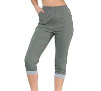 Cherry Berry Capri Three Quarter Trouser 3/4 Pant UK 10-24 (as8, Numeric, Numeric_18, Regular, Regular, Flip Khaki)