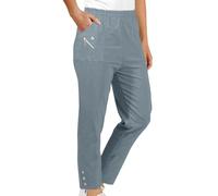 Cherry Berry Cropped Trousers Womens Capri Trousers Ladies Cherry Berry Plain Three Quarter 3/4 Length Stretch fit Elasticated Waist Summer Cropped Pants Short Size Navy