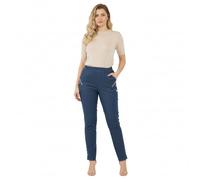 Cherry Berry Ladies Fleece Lined Trousers - Warm Stretchy Winter Pants for Women, Italian Style Casual Full Length Bottoms with Elasticated Waist, Soft Thermal Leggings Sizes UK 10-24 (Denim, 16)
