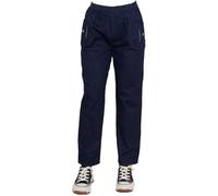 Cherry Berry Mom Jeans for Women Full Length High Waisted Stretchy Trousers Elasticated Waist Comfy Straight Fit Casual Pants Cotton Blend Jeggings Navy 14