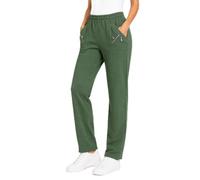 Cherry Berry Women's Jogging Pants, Straight Leg Stretch Trousers, Elasticated Waist, Zip Pockets