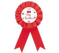 Cherry Big Brother Badge Pin, Pink Bows Happy Birthday Boy Button Pin, Red Rosette Sweet Berry Brother to Be Award Ribbon for Boy, She Is The Cherry on Top Themed Party Supplies
