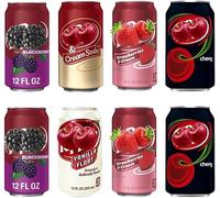 Cherry, Blackberry, Cream, Vanilla & Strawberries 355ml - 12 Mixed Drinks Cans| Packaging of Cans May Vary| Carbonated Beverages| Soft drinks| American Goods