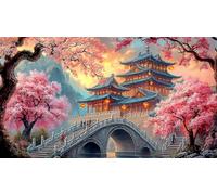cherry-blossom 1000 Piece Jigsaw Puzzles for Adults Educational Games Jigsaw Puzzle Home Decoration for Family Decorations 75x50cm/1000pcs