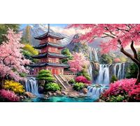 cherry-blossom 1000 Piece Jigsaw Puzzles for Adults Family Challenge Toys Jigsaw Puzzle Home Decors for Adults and Kids Age 12 Years Up 38x26cm/1000pcs
