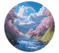 Cherry Blossom 1000 Piece Round Puzzles Jigsaw for Adults Gift for Family Unique Shape Unique Challenge Games 1000pcs (67.5x67.5cm)