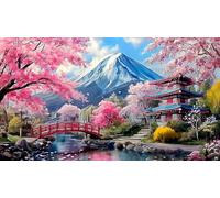 cherry-blossom 1000 Pieces Jigsaw Puzzles for Adults Challenging Game Jigsaw Puzzle Home Decors for Adults and Kids Age 12 Years Up 75x50cm/1000pcs