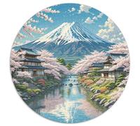 Cherry Blossom 1000 Pieces Jigsaws Stress Reliever Difficult Challenge for Adults & Kids Creative Round Puzzles Family Game Gifts (67.5x67.5cm)