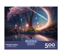 Cherry Blossom 500 Pieces Thickened Wooden Jigsaw Puzzle for Adults 500 Pieces Intellectual Toy Stress Relief Educational Game Home Decor Relaxation Intelligence (52x38cm)