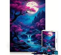 Cherry Blossom And Moon Jigsaw Puzzles for Adults1000 Pieces Brain Wellness Leisure Activity Perfect Lock Bday Surprise (38x52cm)