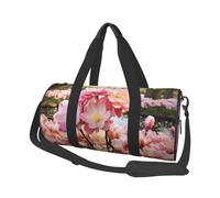 Cherry Blossom and Tulips Round Travel Duffel Bag - Large Capacity Durable Carry-On Bag for Vacation, Gym, Short Trips