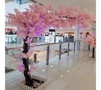 Cherry Blossom Artificial Tree, Dense Artificial Peach Tree, Large Light Pink Handmade Vintage Cherry Blossom Tree for Indoor Outdoor Party Wedding（2.5x2.5m/8.2x8.2ft）